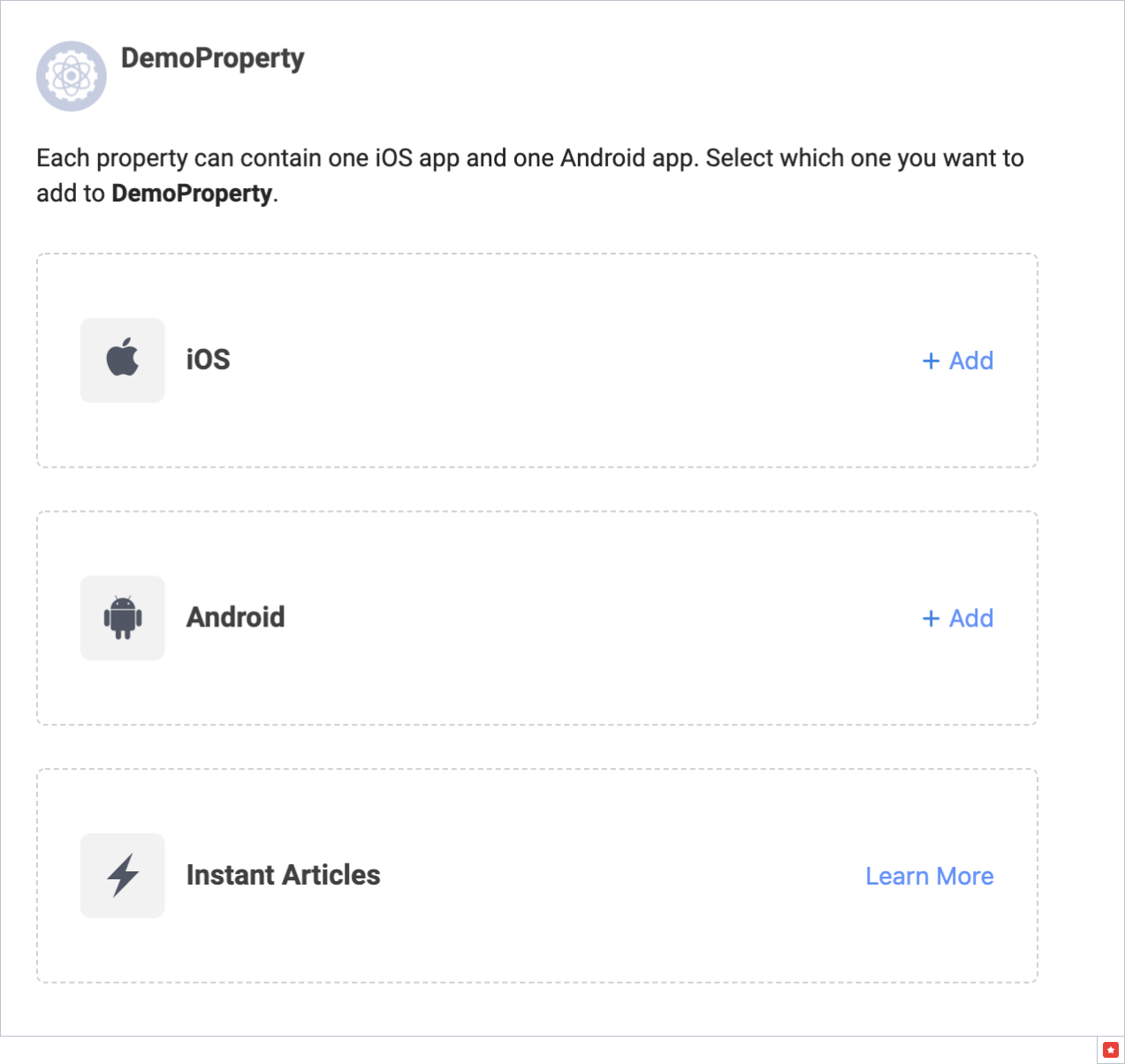 Create app in property