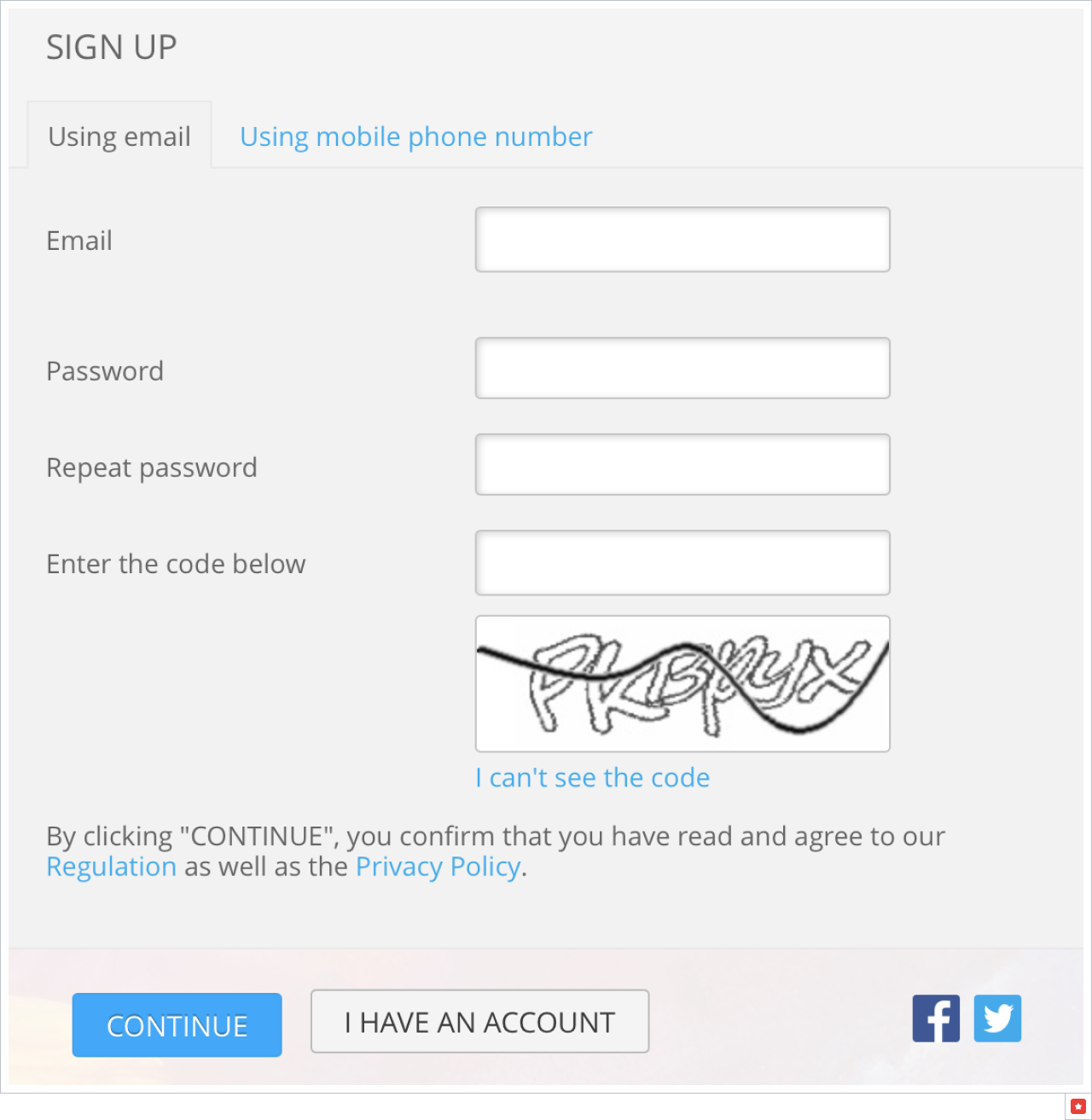 MyTarget registration