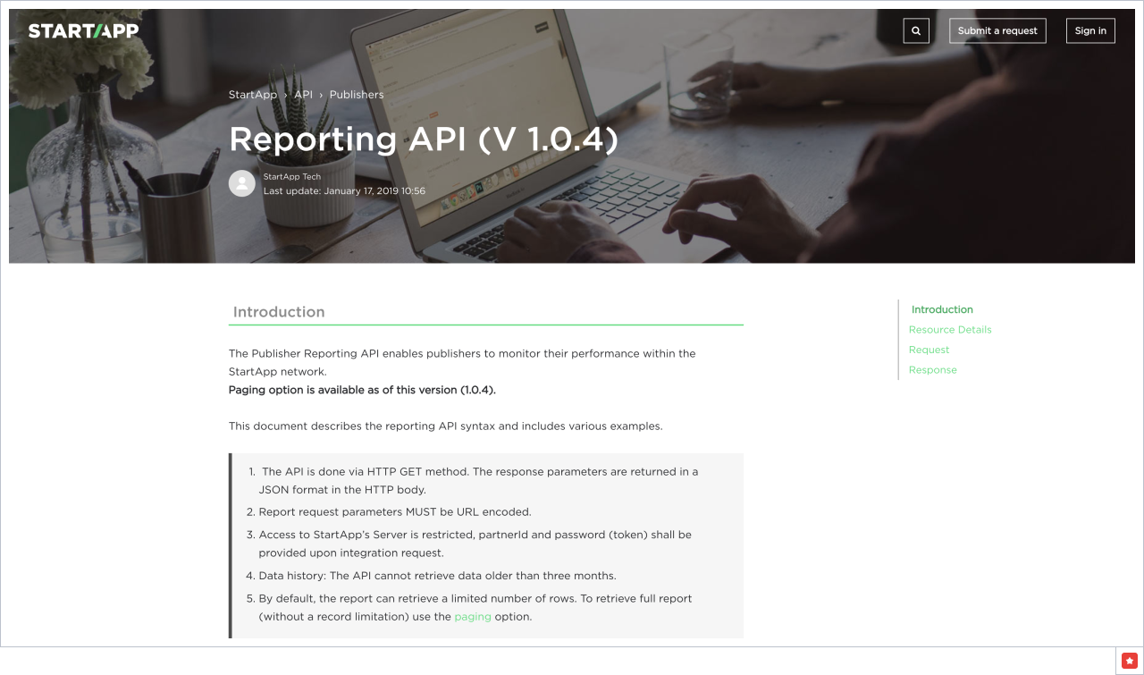 Support request example